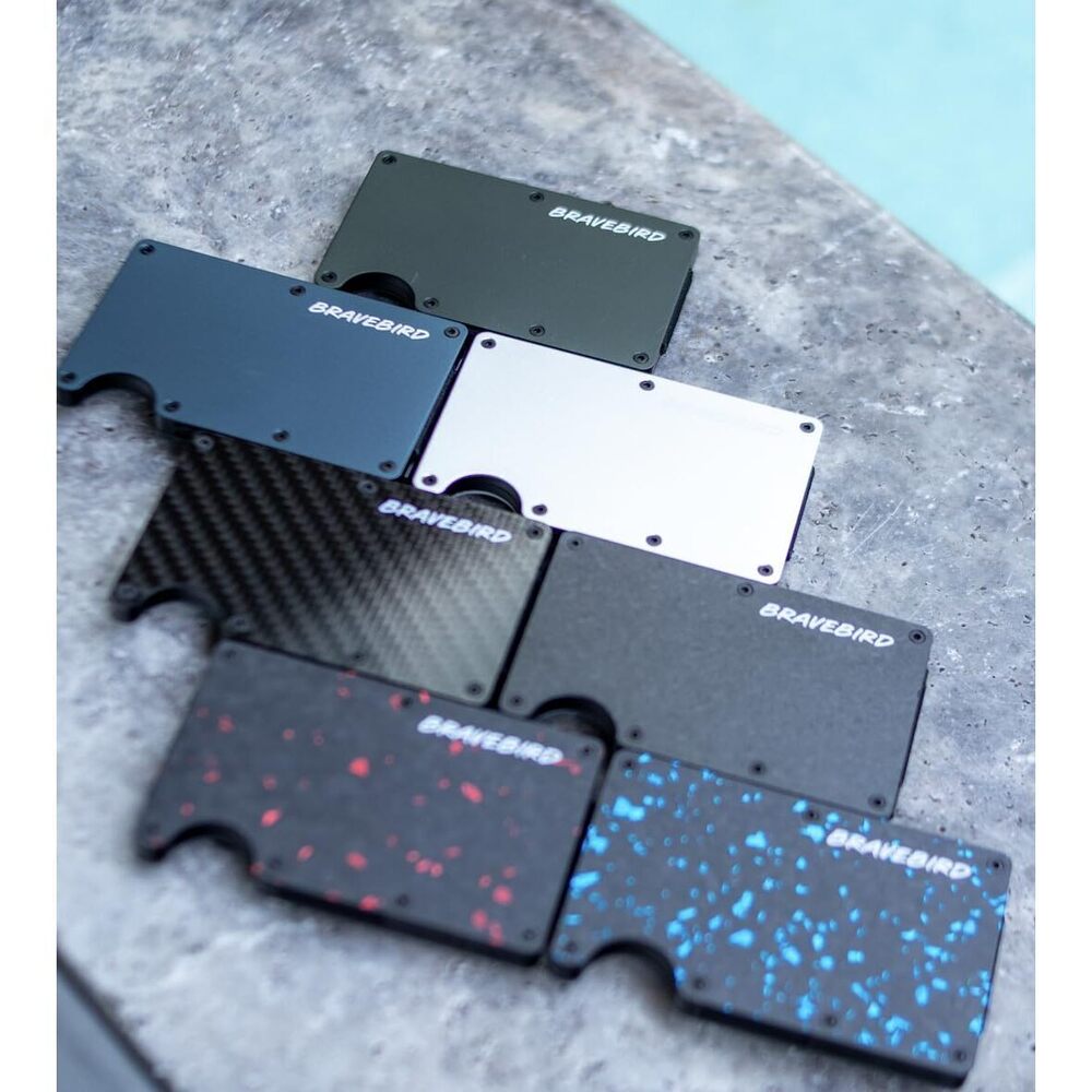 7068 Slim Metal Wallet Card Holder Carbon Fiber Color 8-9 Card Capacity - Picture 9 of 9